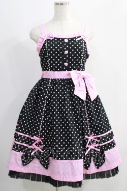 画像1: Angelic Pretty / Candy Popジャンパースカート Free ブラック/ピンク H-24-09-14-011-AP-OP-NS-ZH