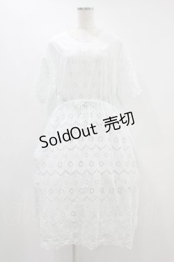 画像1: Jane Marple Dans Le Saｌon / Scallop lace tunic dress M オフ H-24-09-17-1024-JM-OP-KB-ZH