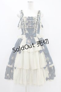 metamorphose / 【プラスサイズ】Vintage cameo チュールフリルリボンdress プラスサイズ アンティークブルー(Navy) H-24-09-17-012-ME-OP-NS-ZH