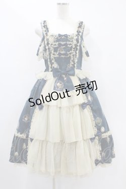 画像1: metamorphose / 【プラスサイズ】Vintage cameo チュールフリルリボンdress プラスサイズ アンティークブルー(Navy) H-24-09-17-012-ME-OP-NS-ZH