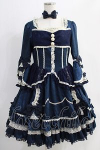 Angelic Pretty / ローズガーデンプリンセスワンピース free 紺 H-24-09-21-001-AP-OP-NS-ZH