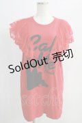 jouetie / 肩レースプリントTシャツ M レッド H-24-09-21-062-EL-TS-NS-ZH