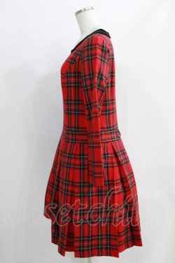 画像2: Jane Marple / tartan check lycee onepiece  赤 H-24-09-23-013-JM-OP-KB-ZH