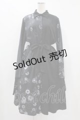 NieR Clothing / 着物風袖2WAY TWO-TONE DRESS  黒 H-24-09-24-1054-PU-OP-KB-ZH