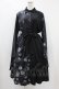 画像1: NieR Clothing / 着物風袖2WAY TWO-TONE DRESS  黒 H-24-09-24-1054-PU-OP-KB-ZH (1)