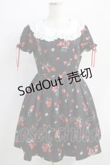 Ank Rouge / StrawberryBouquetワンピース M ブラック H-24-09-24-019-CA-OP-NS-ZH