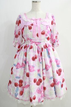 画像1: Angelic Pretty / Sweet Cherry Margaretワンピース Free ピンク H-24-09-26-016-AP-OP-NS-ZH