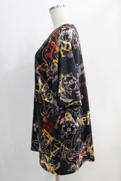 画像2: NieR Clothing / プリント半袖CUTSEW  黒 H-24-09-27-070-PU-TO-KB-ZT075