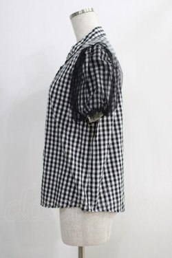 画像2: Candy Stripper / TULLE PUFF GINGHAM SHIRT 2 黒 H-24-09-27-071-PU-BL-KB-ZT151