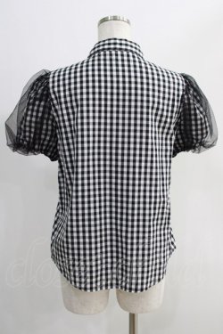 画像3: Candy Stripper / TULLE PUFF GINGHAM SHIRT 2 黒 H-24-09-27-071-PU-BL-KB-ZT151