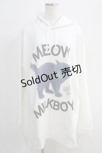 MILKBOY / MEOW BIG HOODIE F ホワイト H-24-09-27-076-MB-TO-KB-ZH