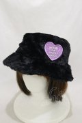 Candy Stripper / FUR BUCKET HAT  黒 H-24-09-29-003-PU-AC-KB-ZH