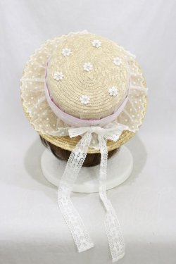 画像2: Angelic Pretty / Lacy GardenストローHat  ナチュラル/ピンク H-24-09-30-009-AP-AC-NS-ZH