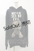 MILKBOY / NEVER SEE NO EVIL HOODIE L 黒 H-24-10-01-043-MB-TO-KB-ZH