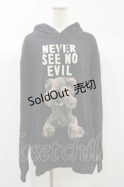 画像1: MILKBOY / NEVER SEE NO EVIL HOODIE L 黒 H-24-10-01-043-MB-TO-KB-ZH