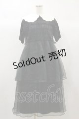 Candy Stripper / SHEER SHIRRING DRESS  ブラック H-24-10-01-086-PU-OP-KB-ZT203