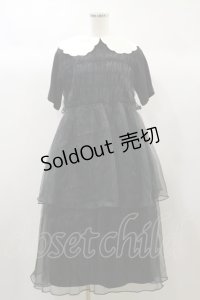 Candy Stripper / SHEER SHIRRING DRESS  ブラック H-24-10-01-086-PU-OP-KB-ZT203