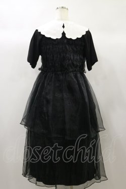 画像2: Candy Stripper / SHEER SHIRRING DRESS  ブラック H-24-10-01-086-PU-OP-KB-ZT203