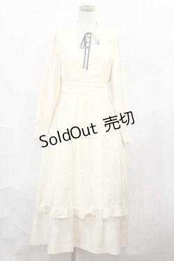 画像1: Maison de FLEUR Petite Robe canone / オードブル前のワンピース S Ivory H-24-10-02-1025-EL-OP-NS-ZH