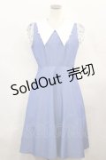 Maison de FLEUR Petite Robe canone / 水辺に座るワンピース S Blue H-24-10-02-1028-EL-OP-NS-ZH