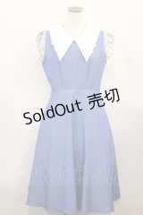 Maison de FLEUR Petite Robe canone / 水辺に座るワンピース S Blue H-24-10-02-1028-EL-OP-NS-ZH