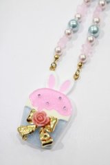 Angelic Pretty / Bunnyカップケーキネックレス  サックス H-24-10-02-079-AP-AC-NS-ZH