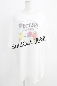 Candy Stripper / THE SPECTERS BIG Tシャツ 2 白 H-24-10-03-042-PU-TO-KB-ZT201