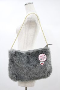 Katie / FUR bag  グレー H-24-10-04-1005-LO-BG-KB-ZH