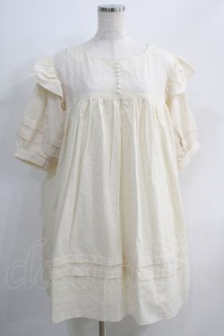 画像1: Maison de FLEUR Petite Robe canone / エンジェルショルダースモックワンピース Free off white H-24-10-05-072-EL-OP-NS-ZH