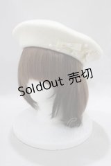 m petit by misako / AMミニリボンバスクベレー  ホワイト H-24-10-05-038-LO-AC-NS-ZH