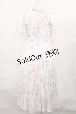 画像2: tocco closet / ボウタイリボン付きオープンショルダーフラワープリントプリーツワンピース M ピンク H-24-10-07-1025-LO-OP-NS-ZH