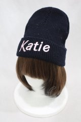 Katie / RIB LOGO watch cap  ブラック H-24-10-07-002-LO-AC-KB-ZH