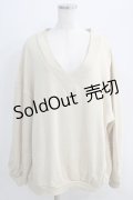 FICTION TOKYO / V Shaped Neck Ribbon Sweat Free Beige H-24-10-09-082-GO-TO-NS-ZH