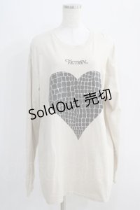 FICTION TOKYO / Croco Heart Longsleeve T Free Beige H-24-10-09-083-GO-TS-NS-ZH