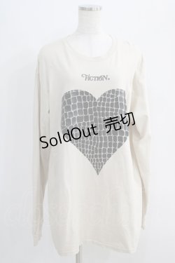 画像1: FICTION TOKYO / Croco Heart Longsleeve T Free Beige H-24-10-09-083-GO-TS-NS-ZH