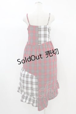 画像2: Candy Stripper / CHECK COMBINED CAMISOLE ONE-PIECE M レッド H-24-10-10-028-PU-OP-KB-ZH