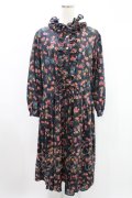 Jane Marple Dans Le Saｌon / Flowers of Jouy layered dress  ネイビー H-24-10-12-1005-JM-OP-KB-ZH