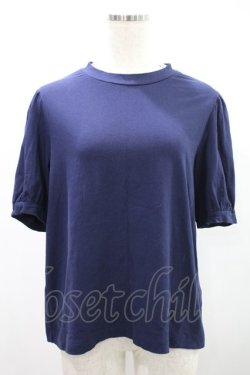 画像1: Jane Marple / Tulle Frill Puffy Sleeve Pullover  ネイビー H-24-10-12-1032-JM-TO-KB-ZT139