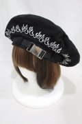 Candy Stripper / FIRE PATTERN BERET  ブラック H-24-10-12-002-PU-AC-NS-ZH