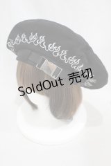 Candy Stripper / FIRE PATTERN BERET  ブラック H-24-10-12-002-PU-AC-NS-ZH