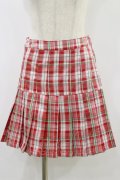 Candy Stripper / CHECK PLEATS MINI SKIRT S レッド H-24-10-15-049-PU-SK-KB-ZH