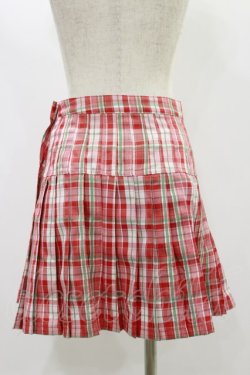 画像2: Candy Stripper / CHECK PLEATS MINI SKIRT S レッド H-24-10-15-049-PU-SK-KB-ZH