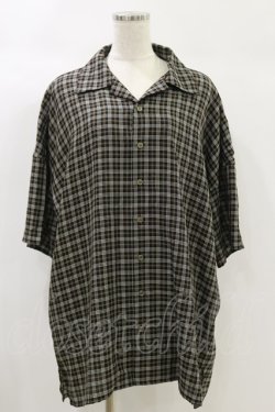 画像1: MiDiom / Check Open Collar Shirt  ブラック H-24-10-15-032-PU-BL-KB-ZT250