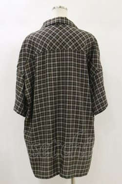 画像2: MiDiom / Check Open Collar Shirt  ブラック H-24-10-15-032-PU-BL-KB-ZT250