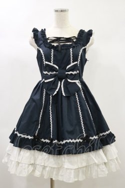 画像1: Angelic Pretty / レースアップエンジェルジャンパースカート Free ブラック H-24-10-16-079-AP-OP-NS-ZH