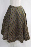 Jane Marple / Regimental stripe circular skirt  ocher H-24-10-17-1045-JM-SK-KB-ZH