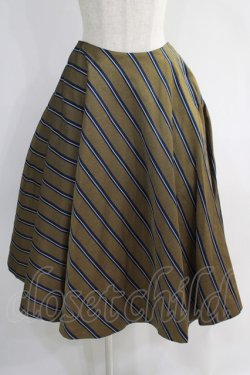 画像1: Jane Marple / Regimental stripe circular skirt  ocher H-24-10-17-1045-JM-SK-KB-ZH