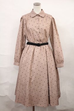 画像1: an another angelus / タイ付きミックスドットワンピース Free PINK BEIGE H-24-10-18-1022-CA-OP-NS-ZH