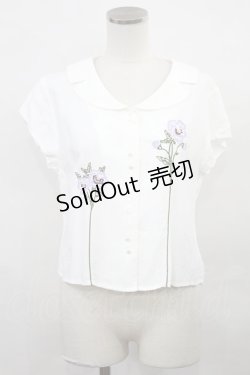 画像1: an another angelus / ボタニカル刺繍開衿ブラウス Free OFF WHITE H-24-10-18-1028-CA-BL-NS-ZH