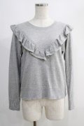 Jane Marple / Soft Fleece Frill Yoke Sweater  グレー H-24-10-18-080-JM-TO-KB-ZH